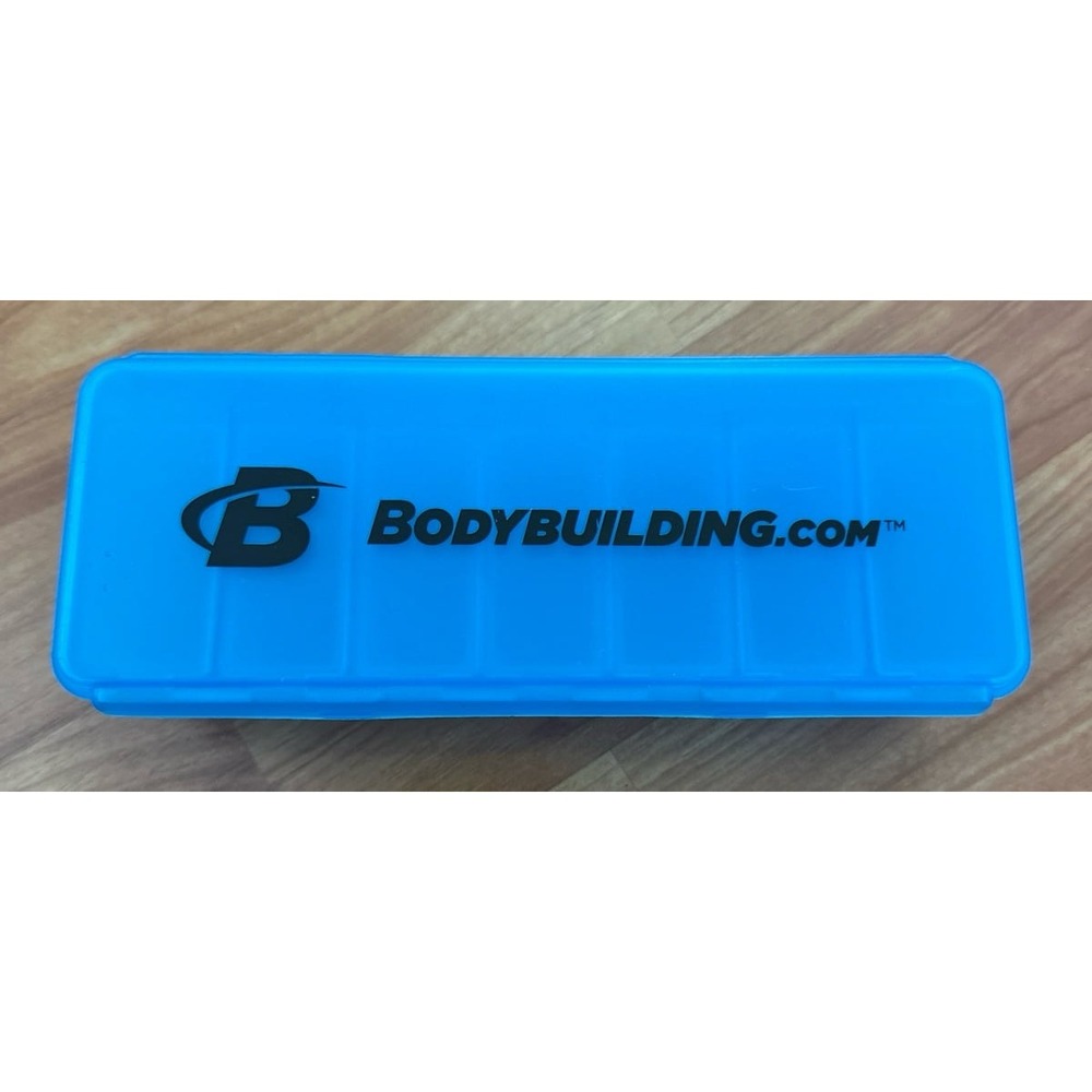 NEW Bodybuilding.com Blue Pill Box Organizer Case
